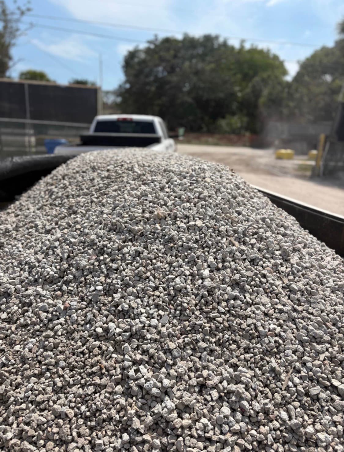 Close-up of a load of crushed concrete millings